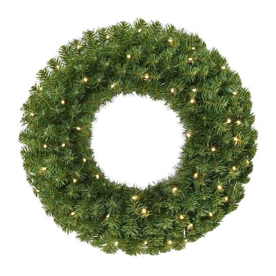 24" Pre-Lit Artificial Christmas Wreath